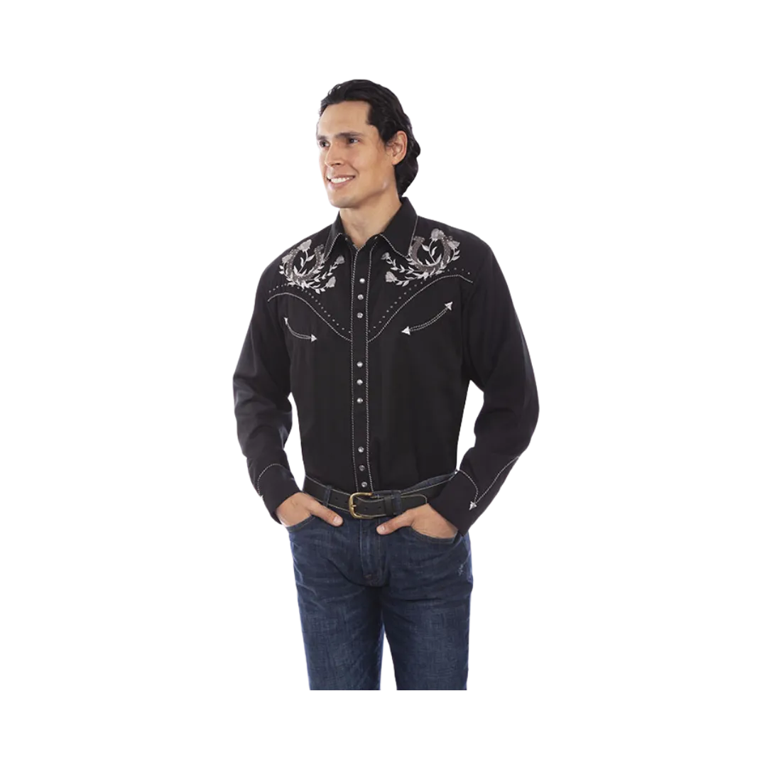 Scully Leathers Men's Western Black Shirt