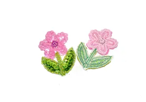 Sequins Flower Applique | Cute Tiny Flower Applique | Pink Sequins Flower Applique | Cute Flower Applique | Sew on Floral Applique