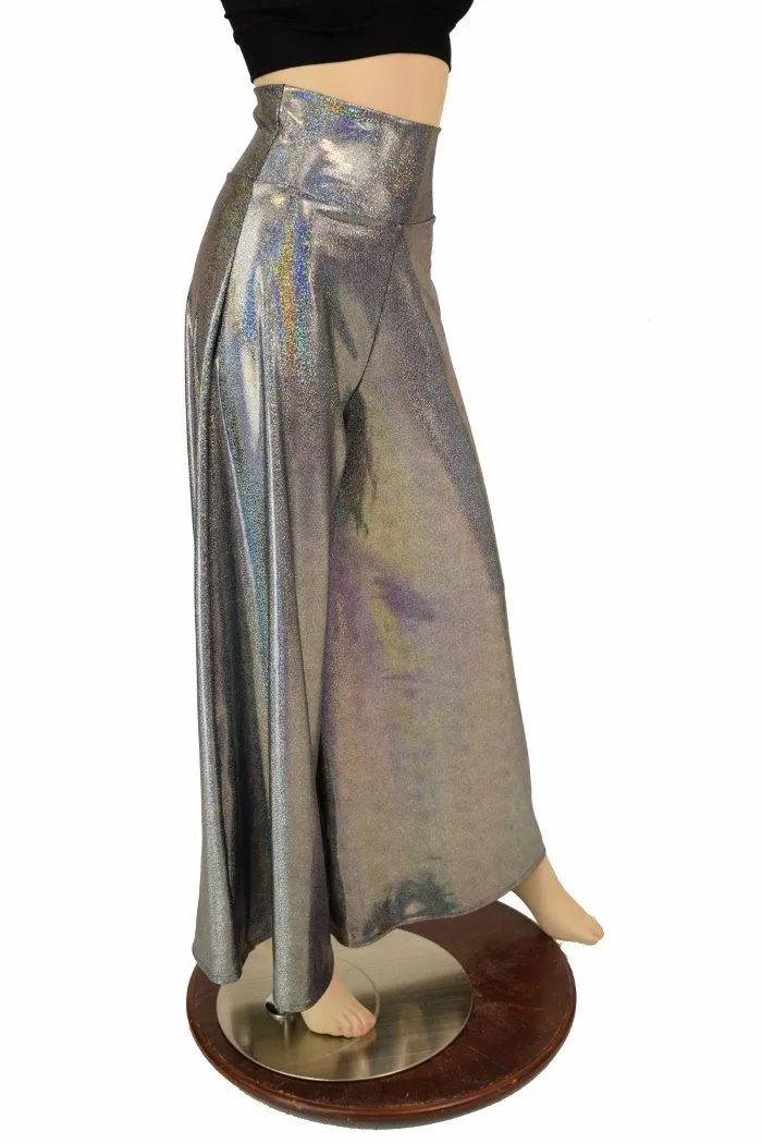 Silver Holo Wide Leg Pants