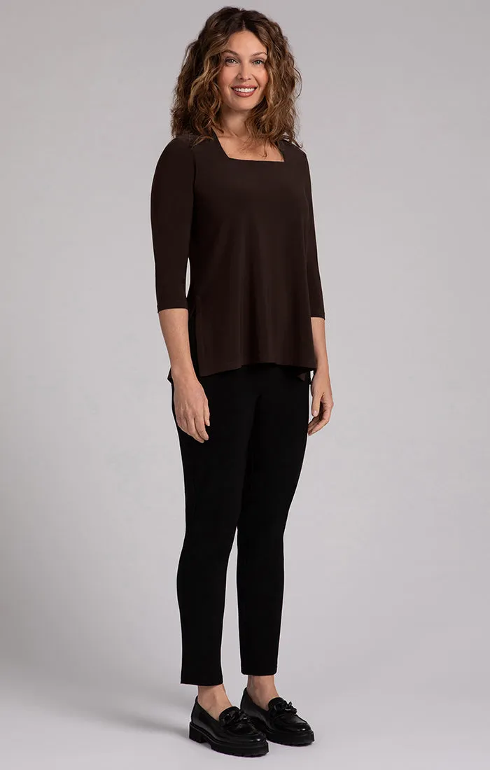 Square Neck Top, 3/4 Sleeve