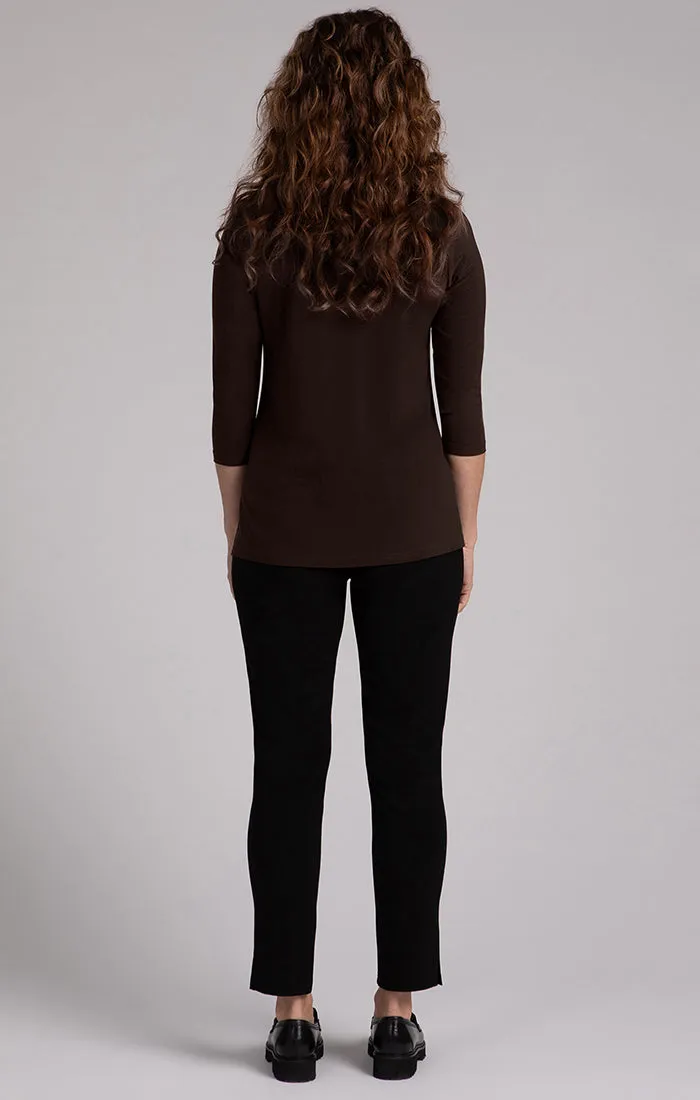 Square Neck Top, 3/4 Sleeve