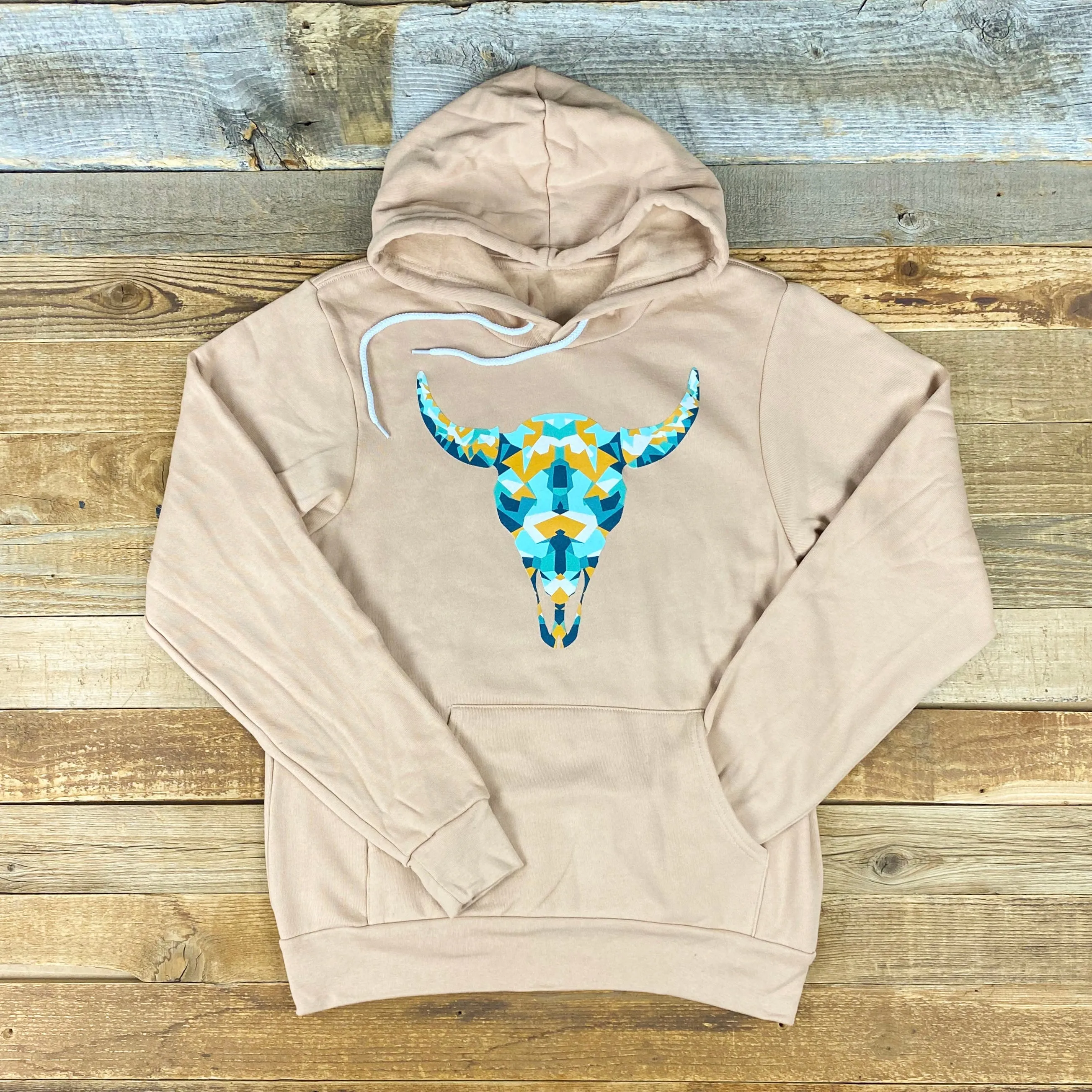 Surf Wyoming® Geode Skully Bison Hoodie - Sand Dune