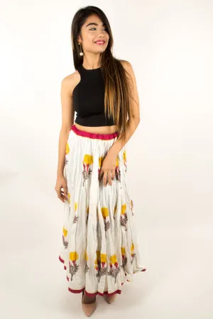 Swing Skirt-Yellow Mogra