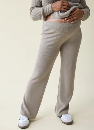 The Stay Cozy Maternity   Postpartum Sweater Pant Taupe