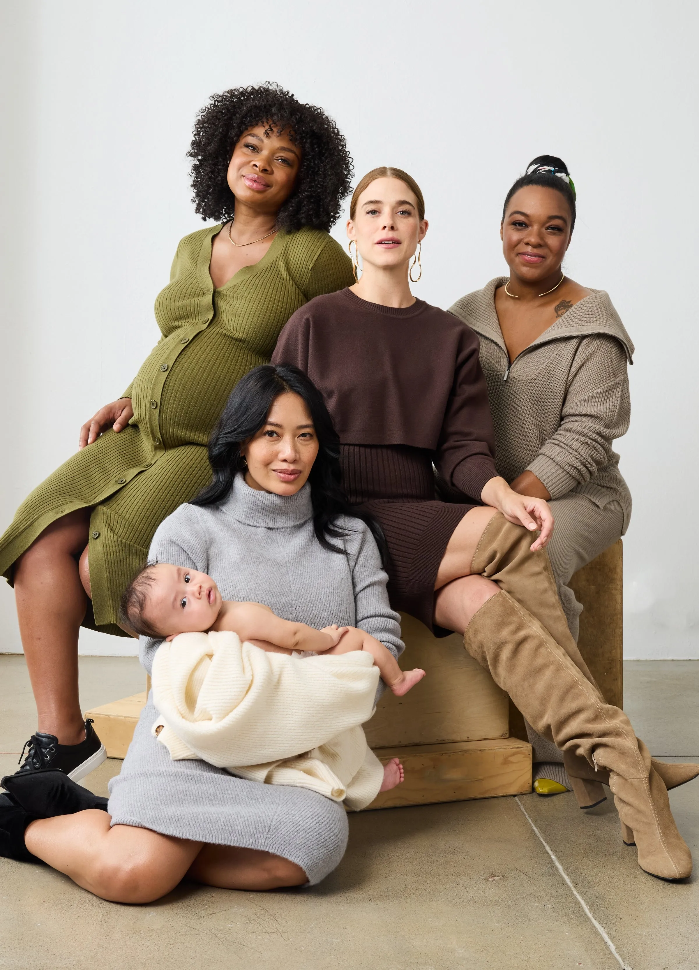 The Stay Cozy Maternity   Postpartum Sweater Pant Taupe