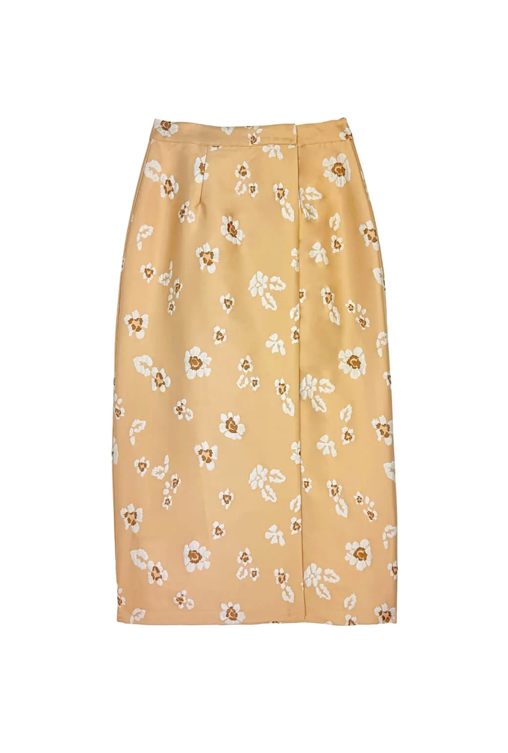 The Whitney Wrap Skirt - Desert Sand Brocade