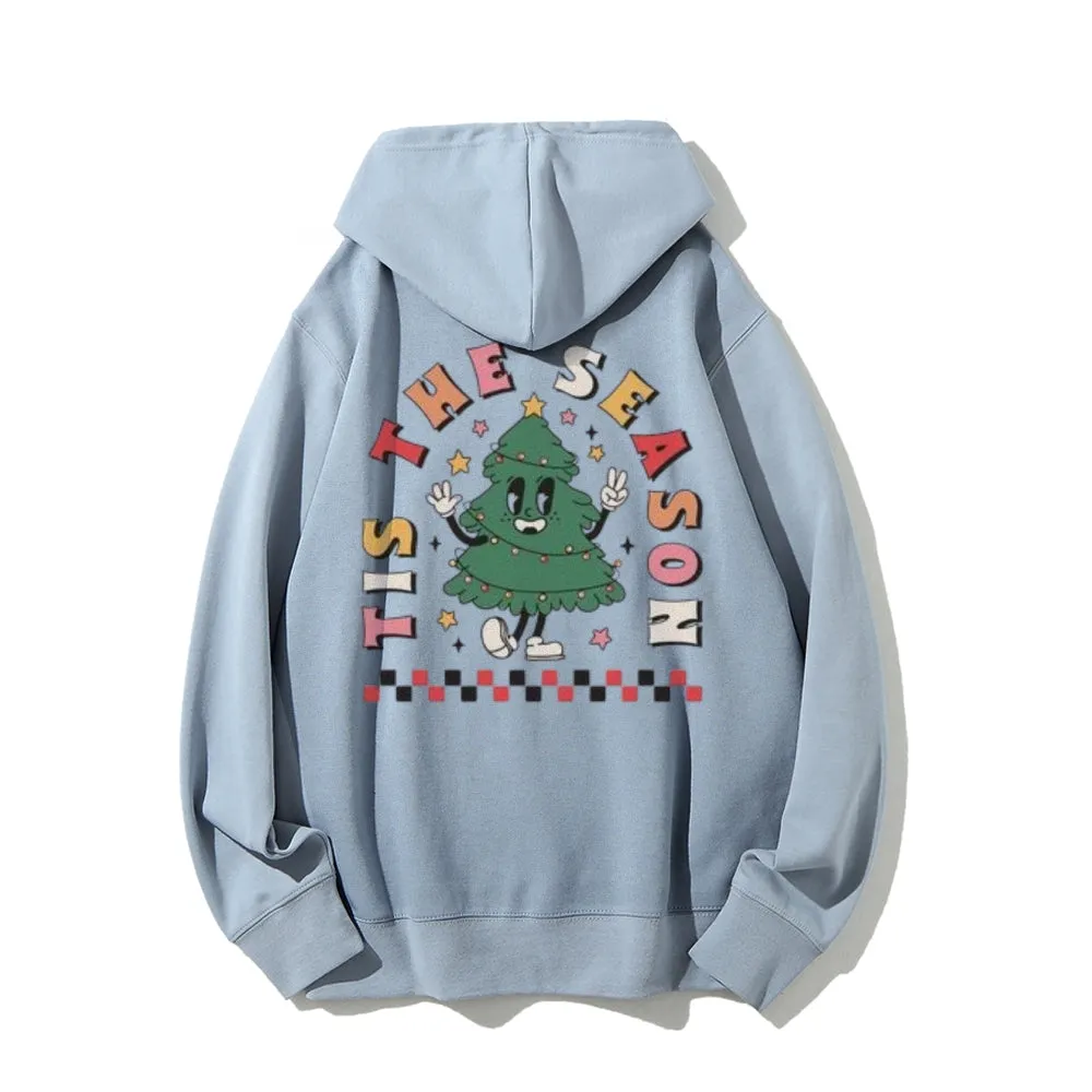 This The Season Christmas Festival Graphic Pullover With Kangaroo Pocket Hoodies