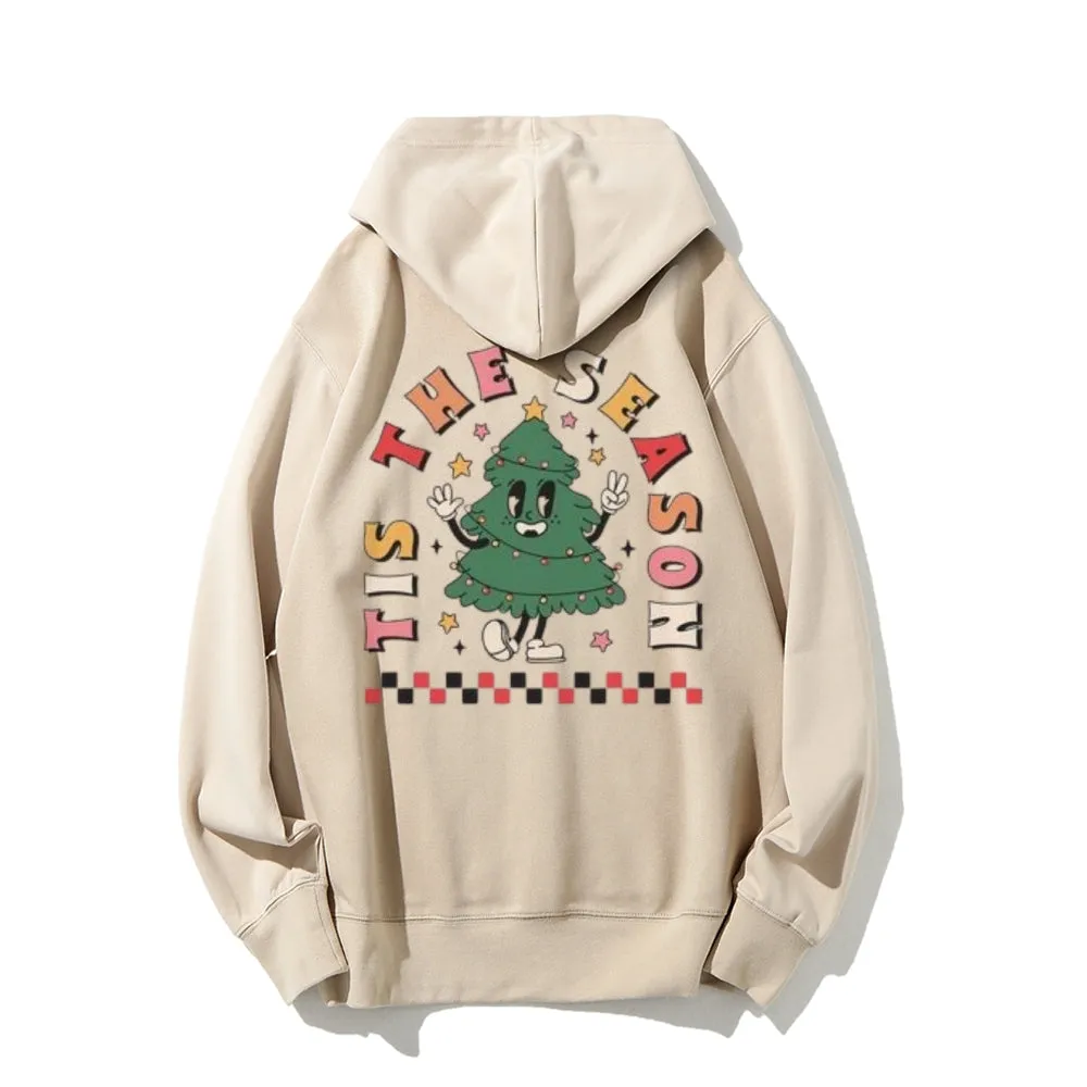 This The Season Christmas Festival Graphic Pullover With Kangaroo Pocket Hoodies