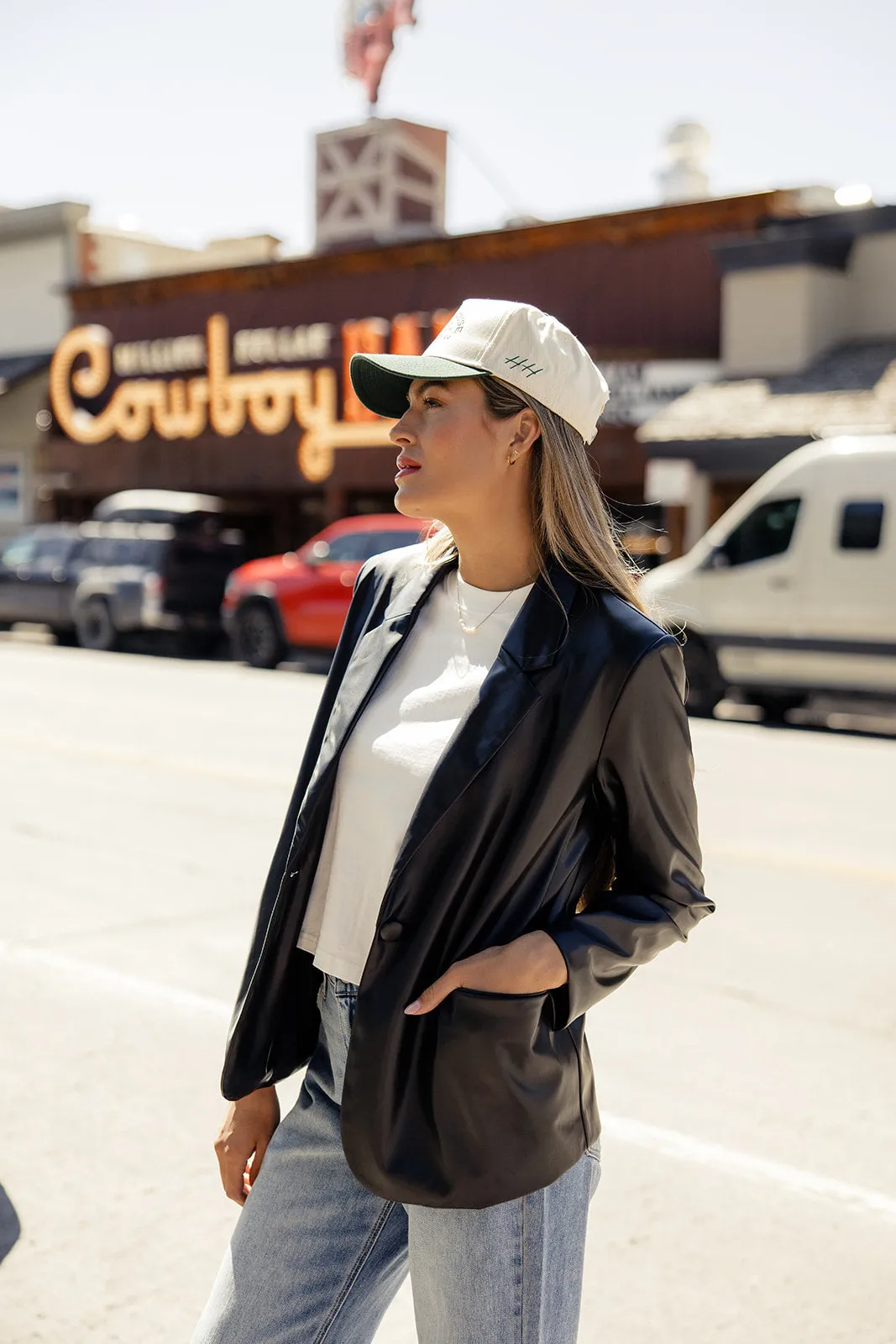 Uptown Girl Leather Blazer