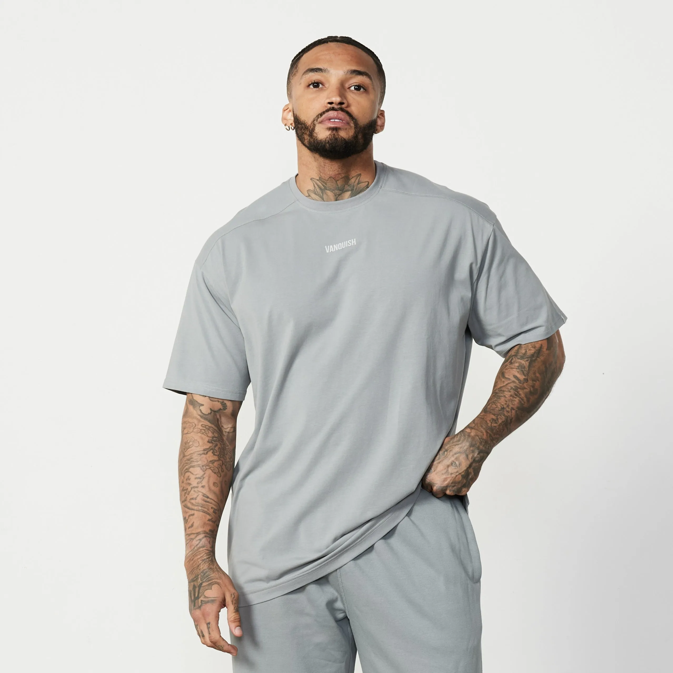 Vanquish Essential Steel Grey Oversized T Shirt