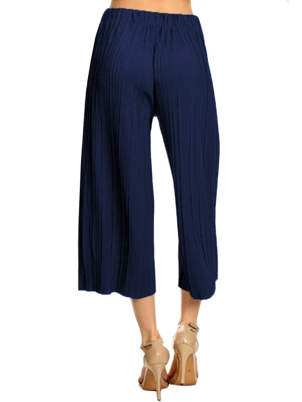 Wide Leg Pants Pleated Cropped Palazzo Lounge Pants