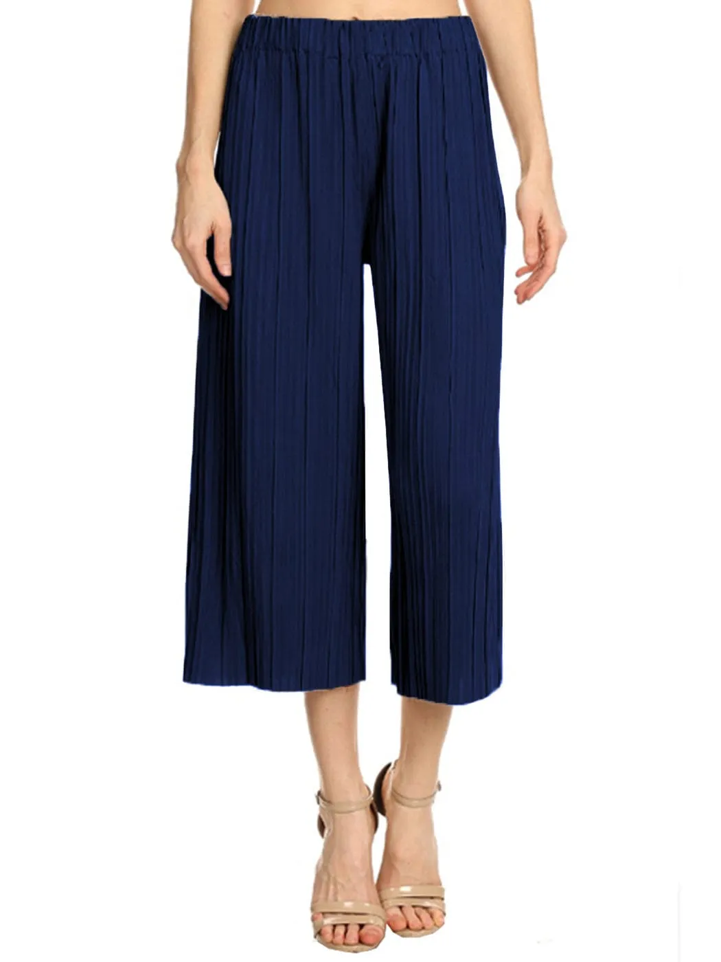 Wide Leg Pants Pleated Cropped Palazzo Lounge Pants