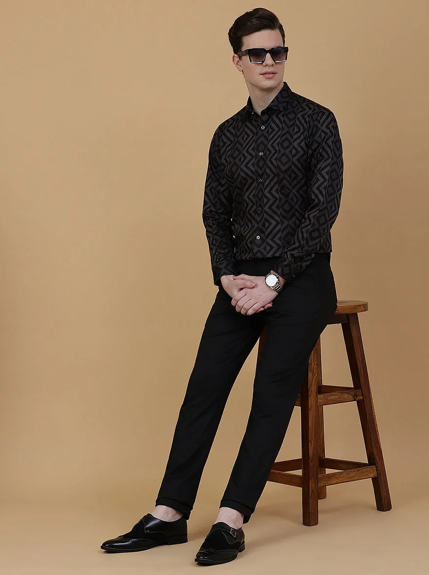 Wine Printed Slim Fit Party Wear Shirt | Greenfibre