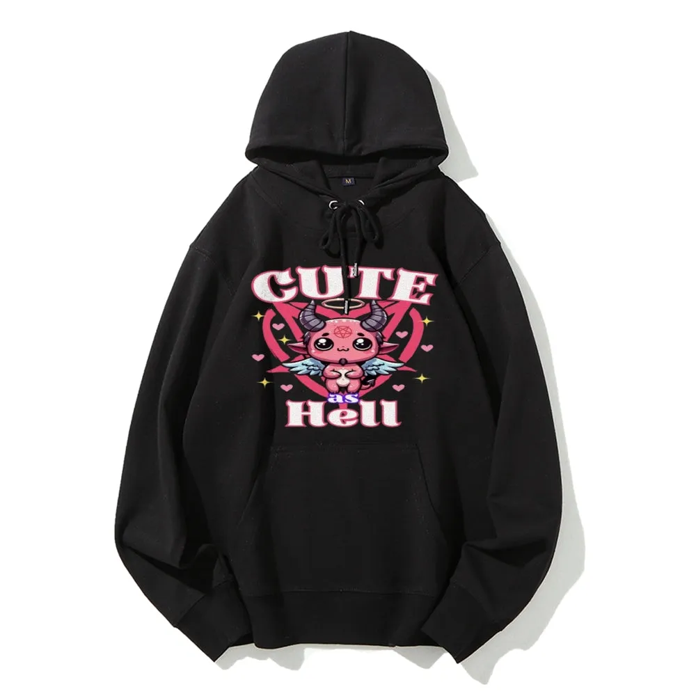 Women Cute As Hell Graphic Hoodies