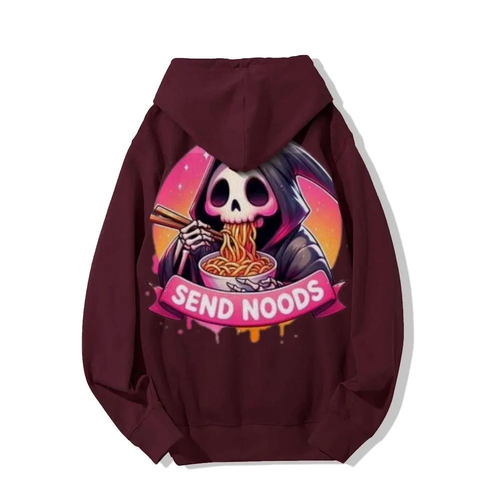 Women Cute Send Noodle Ghost Graphic Hoodies