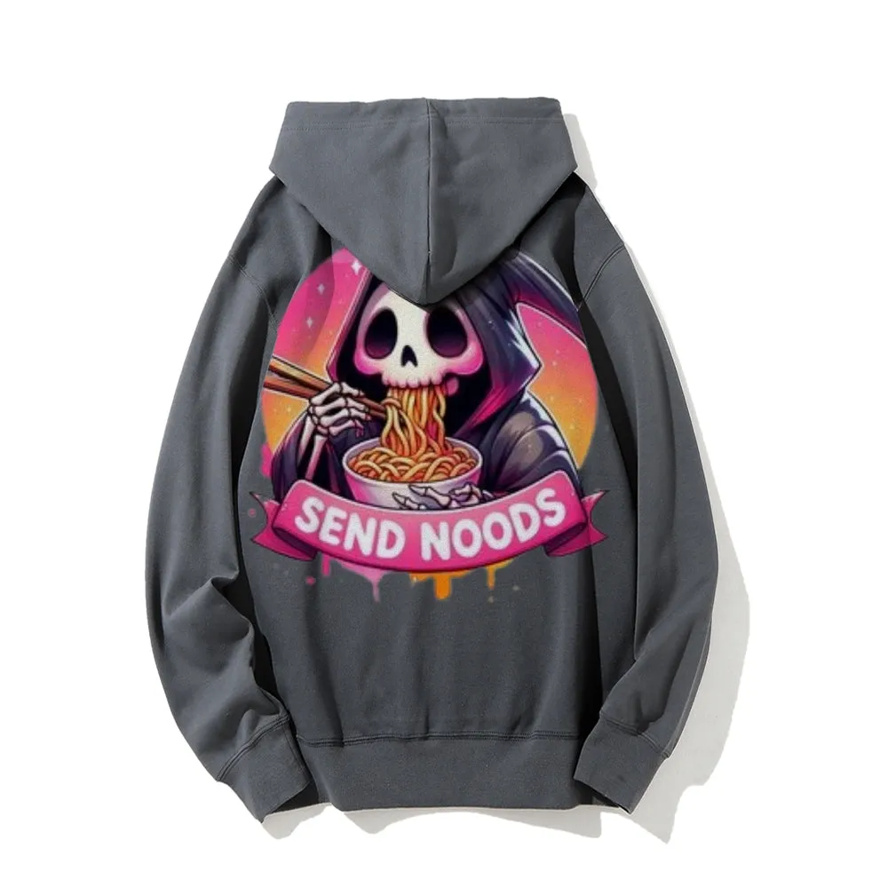 Women Cute Send Noodle Ghost Graphic Hoodies