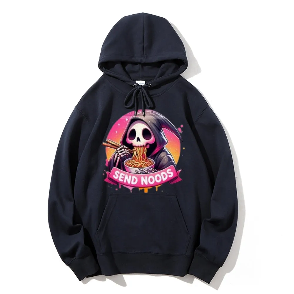 Women Cute Send Noodle Ghost Graphic Hoodies