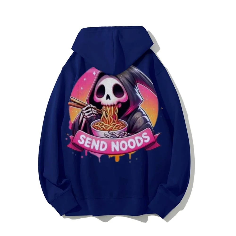 Women Cute Send Noodle Ghost Graphic Hoodies