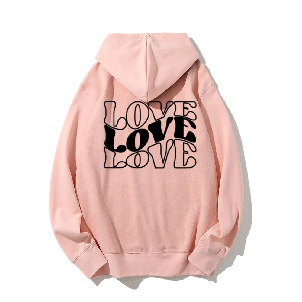 Women Love Letter Graphic Hoodies