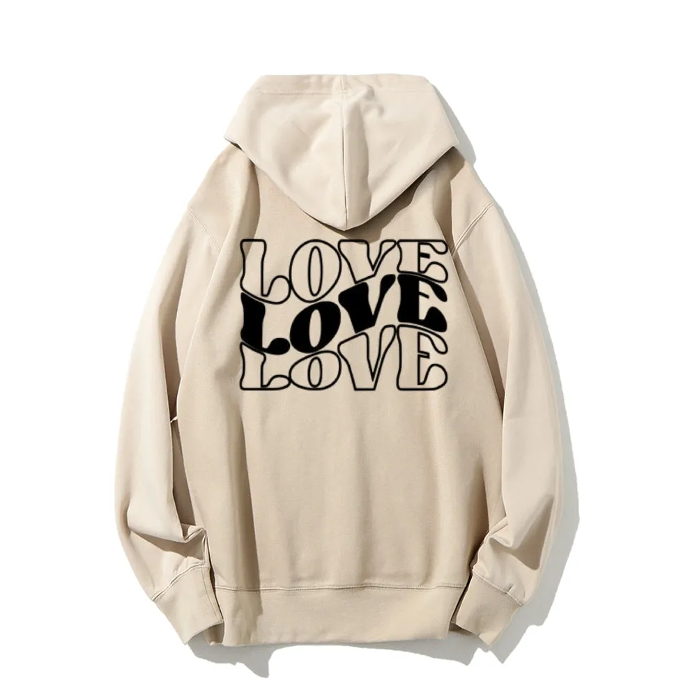 Women Love Letter Graphic Hoodies