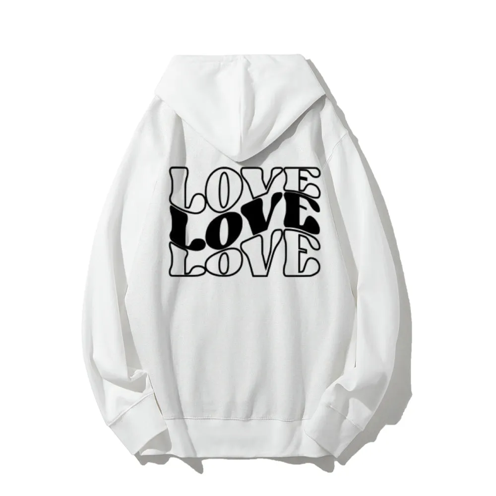 Women Love Letter Graphic Hoodies