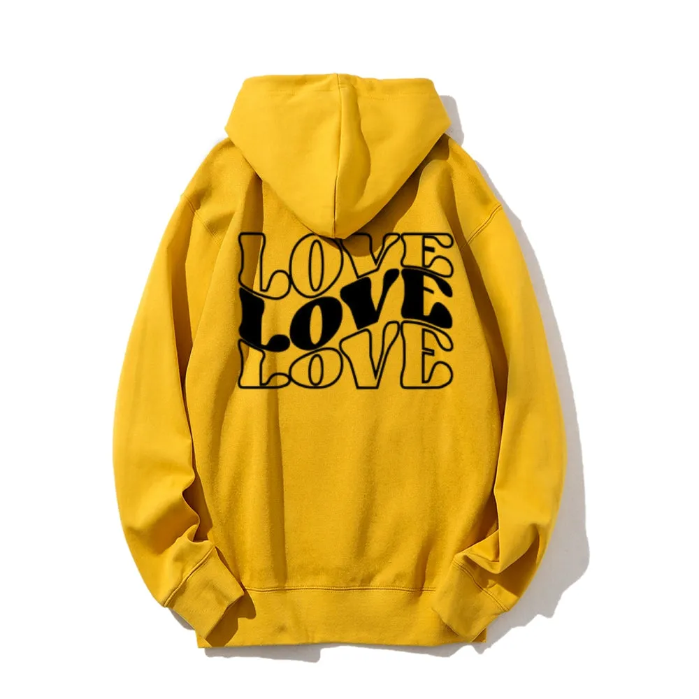 Women Love Letter Graphic Hoodies