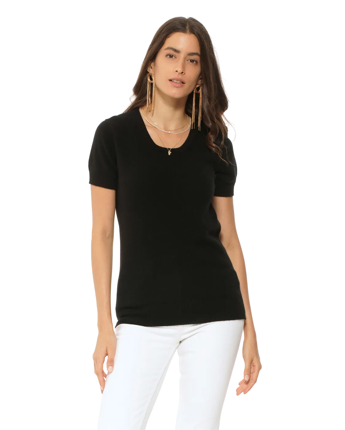 Women's Pure Cashmere T-Shirt Black