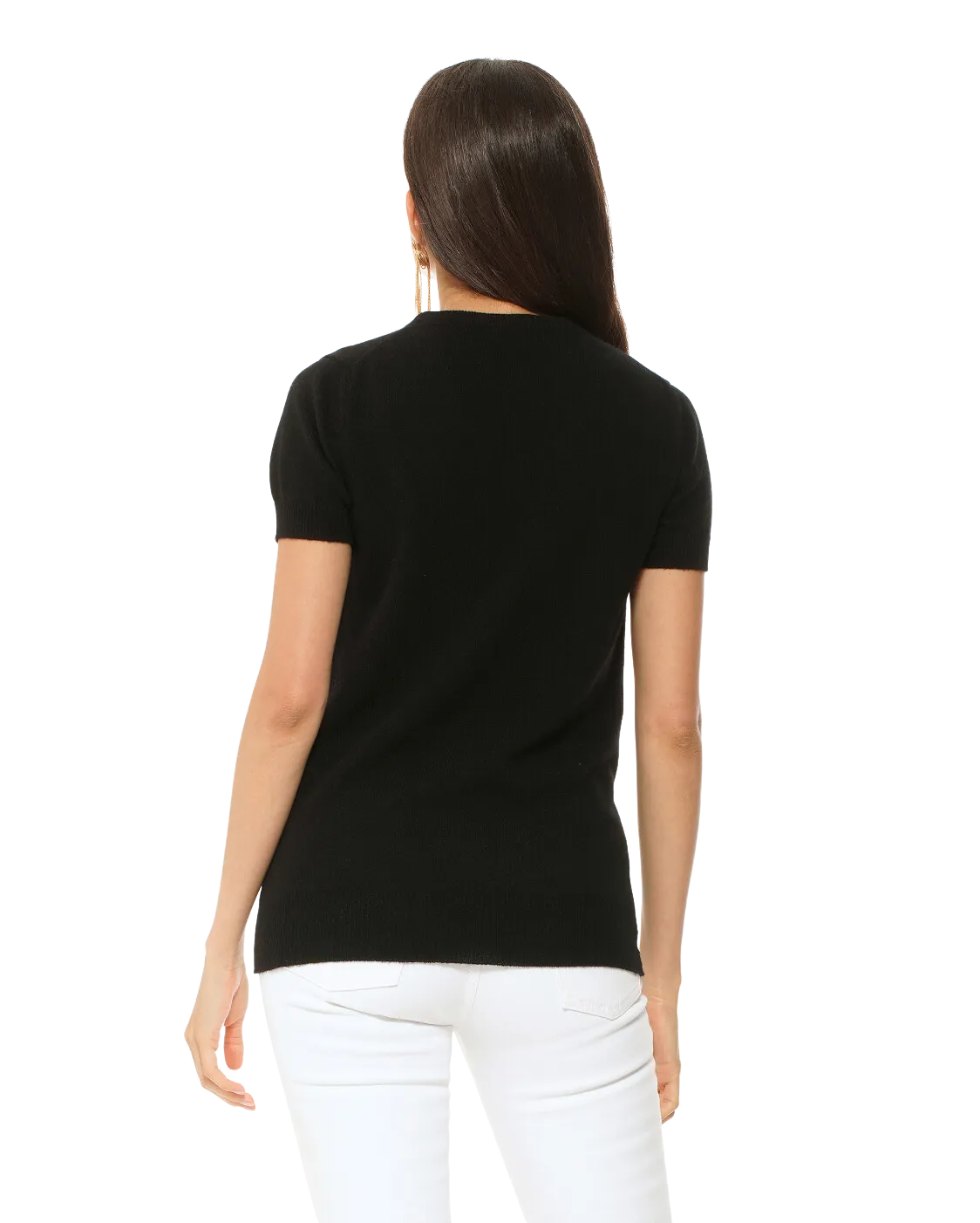 Women's Pure Cashmere T-Shirt Black